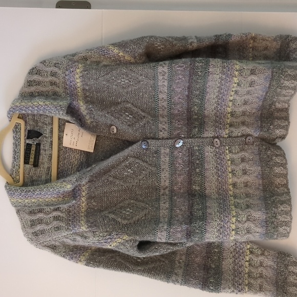 Sigrid Olsen Hand Knitted Silk Mix Button Down Granny'sCore Embellished Cardigan - Picture 1 of 10